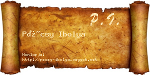 Pécsy Ibolya névjegykártya