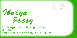 ibolya pecsy business card